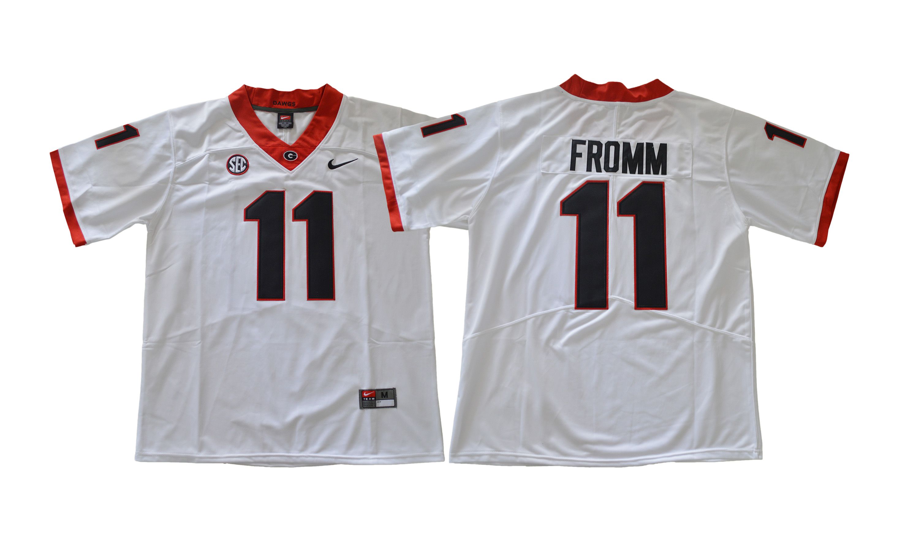 Men NCAA 2017 Georgia Bulldogs 11 Jake Fromm white Jersey